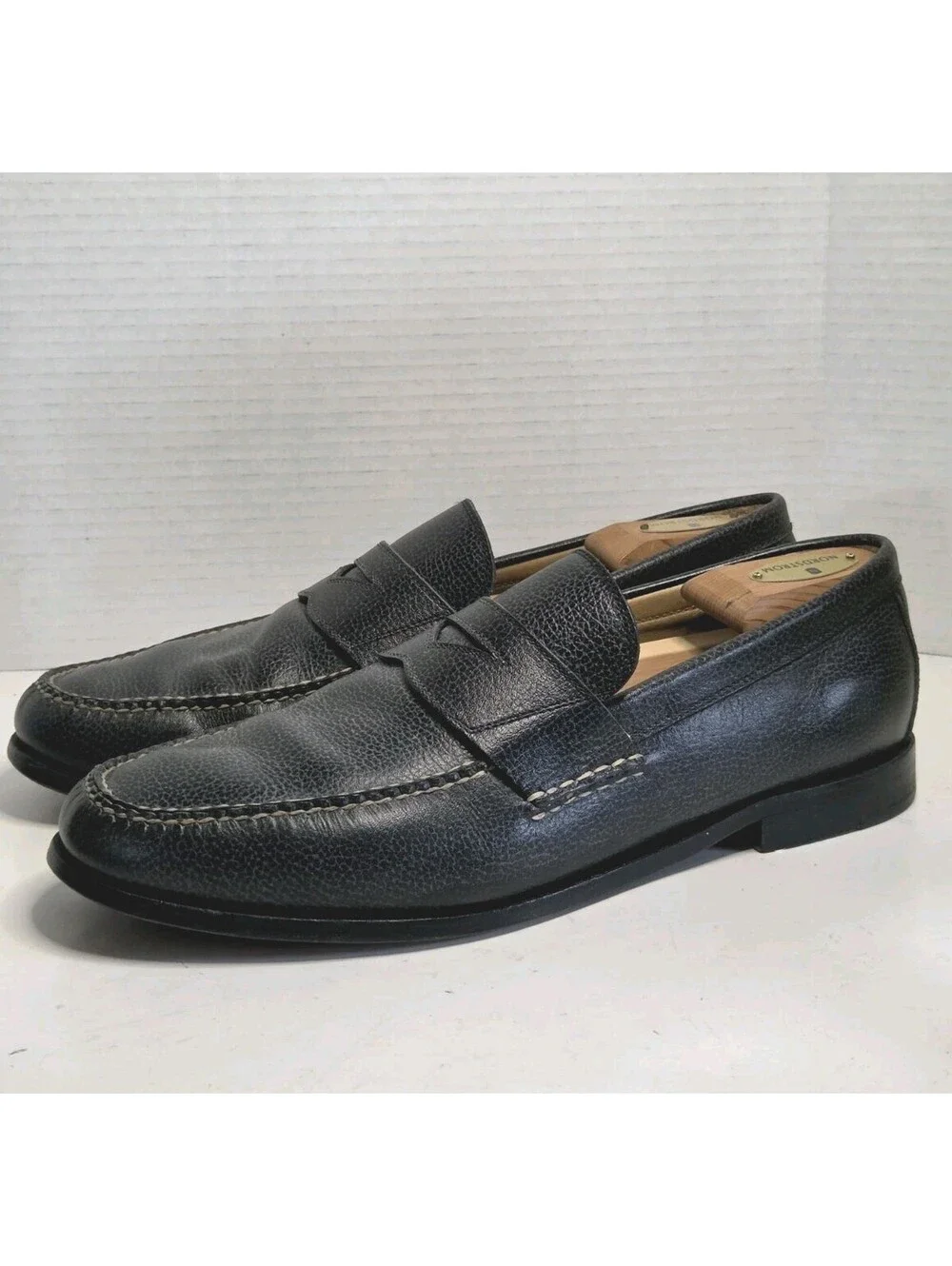 Peter Millar Black Pebbled Leather Excurisionist Loafer Shoe Men 11M Dress Shoe